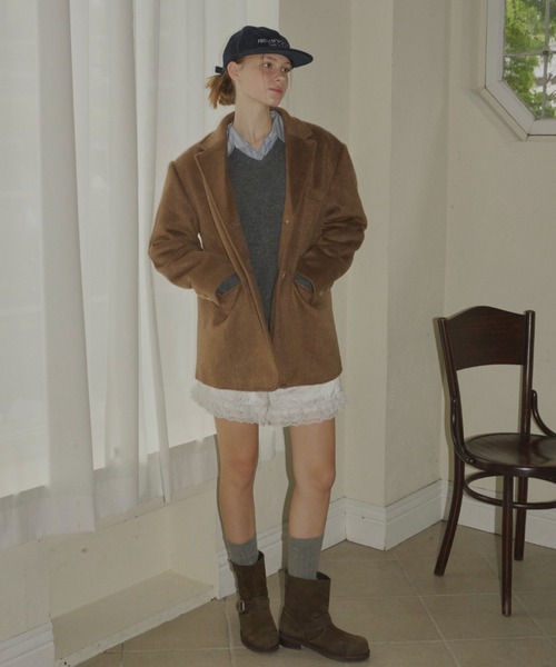 GIUNON（ジウノン）の「embroidery corduroy cap / エンブロイダリーコーデュロイキャップ（キャップ・レディース・ネイビー/レッド/アイボリー・FREE）」の13枚目の写真