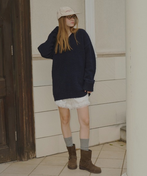 GIUNON（ジウノン）の「embroidery corduroy cap / エンブロイダリーコーデュロイキャップ（キャップ・レディース・ネイビー/レッド/アイボリー・FREE）」の7枚目の写真