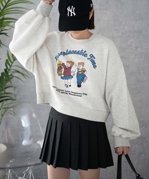 WEGO（ウィゴー）の「WEGO/イラストプルオーバースウェット（スウェット・レディース・アイボリー/ライトグレー・FREE）」の10枚目の写真