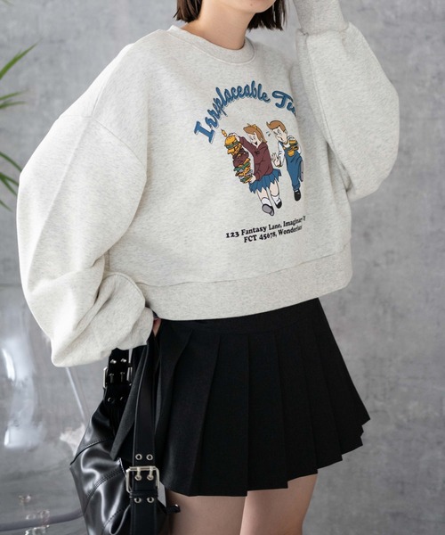 WEGO（ウィゴー）の「WEGO/イラストプルオーバースウェット（スウェット・レディース・アイボリー/ライトグレー・FREE）」の11枚目の写真