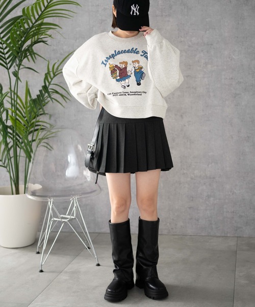 WEGO（ウィゴー）の「WEGO/イラストプルオーバースウェット（スウェット・レディース・アイボリー/ライトグレー・FREE）」の4枚目の写真