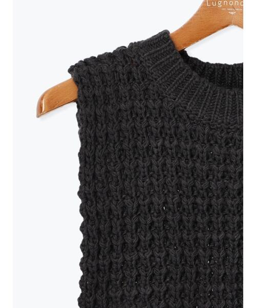 Lugnoncure（ルノンキュール）の「フリンジニットベスト（ニット/セーター・レディース・モカ/チャコールグレー/オフホワイト・F）」の18枚目の写真