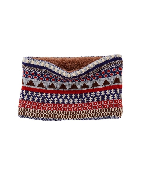 Ocean&Ground（オーシャン&グラウンド）の「ニット裏ボアマルチパターンネックウォーマー(110cm～おとな)（ネックウォーマー/スヌード・キッズ・ブラック/アイボリー/ライトグレー/ピンク/レッド・FREE）」の3枚目の写真