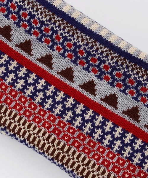 Ocean&Ground（オーシャン&グラウンド）の「ニット裏ボアマルチパターンネックウォーマー(110cm～おとな)（ネックウォーマー/スヌード・キッズ・ブラック/アイボリー/ライトグレー/ピンク/レッド・FREE）」の13枚目の写真