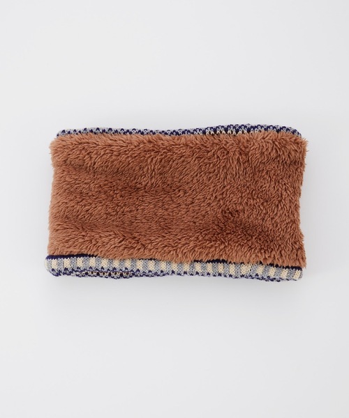 Ocean&Ground（オーシャン&グラウンド）の「ニット裏ボアマルチパターンネックウォーマー(110cm～おとな)（ネックウォーマー/スヌード・キッズ・ブラック/アイボリー/ライトグレー/ピンク/レッド・FREE）」の9枚目の写真