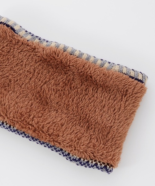 Ocean&Ground（オーシャン&グラウンド）の「ニット裏ボアマルチパターンネックウォーマー(110cm～おとな)（ネックウォーマー/スヌード・キッズ・ブラック/アイボリー/ライトグレー/ピンク/レッド・FREE）」の10枚目の写真