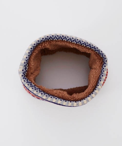 Ocean&Ground（オーシャン&グラウンド）の「ニット裏ボアマルチパターンネックウォーマー(110cm～おとな)（ネックウォーマー/スヌード・キッズ・ブラック/アイボリー/ライトグレー/ピンク/レッド・FREE）」の7枚目の写真