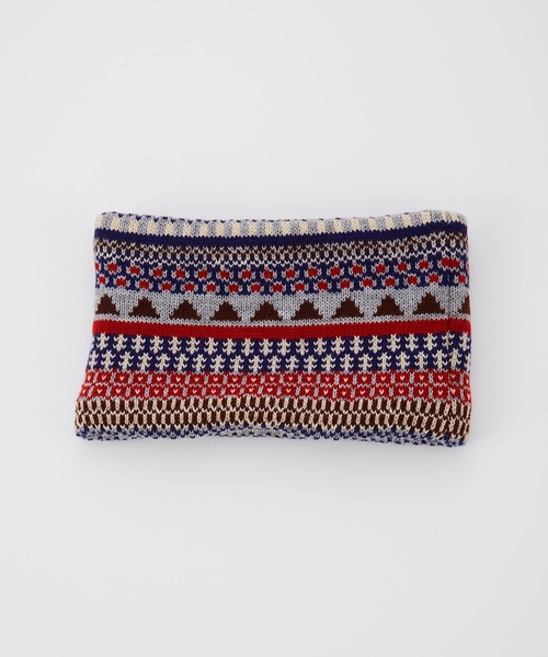 Ocean&Ground（オーシャン&グラウンド）の「ニット裏ボアマルチパターンネックウォーマー(110cm～おとな)（ネックウォーマー/スヌード・キッズ・ブラック/アイボリー/ライトグレー/ピンク/レッド・FREE）」の6枚目の写真