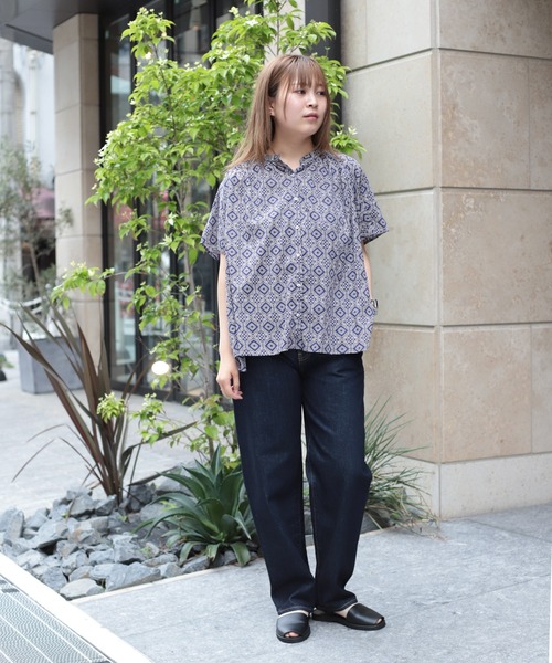 ブラウス シャツ 「Brocante / ブロカント」 インドプリント フロンセシャツ レディース Brocante ブラウス シャツ 「Brocante / ブロカント」 インド