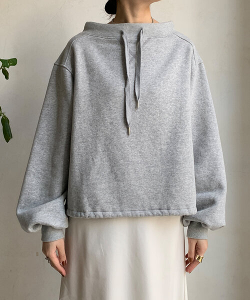 【DOUDOU】 ボートネック裏起毛スウェット ブラック ボートネック裏起毛スウェット | DOUDOU(ドゥドゥ)レディース