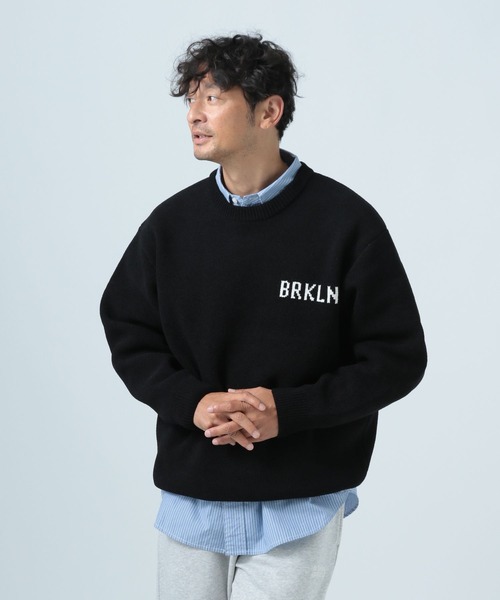 BAYFLOW（ベイフロー）の「[豊富なカラー展開♪]HAPPYニットプルオーバー（ニット/セーター・メンズ・ブラック/ピンク/ホワイト/グリーン/ブラウン/ネイビー/イエロー/オレンジ/ピンク系その他/ベージュ系その他/ホワイト系その他・LARGE/MEDIUM/SMALL）」の15枚目の写真