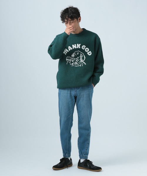 BAYFLOW（ベイフロー）の「[豊富なカラー展開♪]HAPPYニットプルオーバー（ニット/セーター・メンズ・ブラック/ピンク/ホワイト/グリーン/ブラウン/ネイビー/イエロー/オレンジ/ピンク系その他/ベージュ系その他/ホワイト系その他・LARGE/MEDIUM/SMALL）」の21枚目の写真