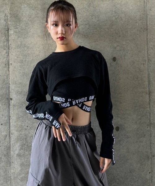 ArguE CulturE ロゴスウェット トレーナー 切替 ストライプ 丸首 L Argue Culture(アーギューカルチャー) スウェット・トレーナー