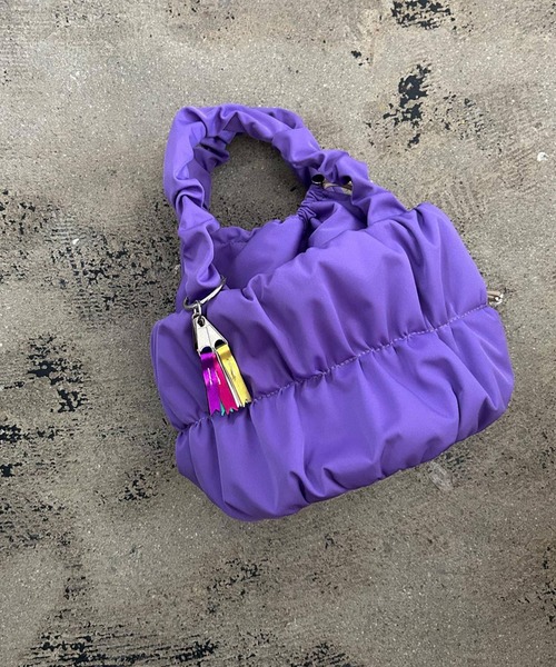 cheek(BAG)(チーク)の「【cheek/チーク】2WAY ギャザー キンチャクトートバッグ(ショルダーバッグ・レディース・グレー/ブラック/ブルー/パープル・フリー)」の4枚目の写真