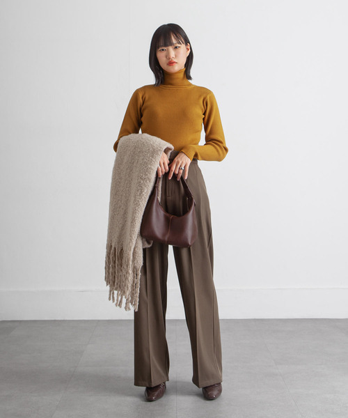 Chillfar(チルファー)の「カラフルハイネックニット(ニット/セーター・レディース・チャコール/オレンジ/イエロー/ネイビー/レッド/ピンク/グリーン/ブルー/ブラック/アイボリー・FREE)」の21枚目の写真