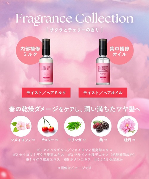 新品　未開封　アフロート　inＢ　ヘアミルク　ヘアオイル　６点セット セール】BOTANIST ボタニスト 2025年春限定 ヘアミルク サクラ