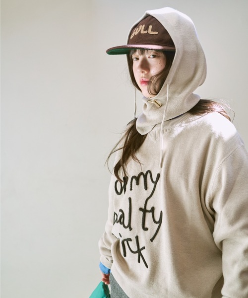 common gull products.（コモンガルプロダクツ）の「ゆきん子バラクラバセットニット（ニット/セーター・レディース・アイボリー/グレー系/レッド系/ブルー系・LARGE/MEDIUM）」の13枚目の写真