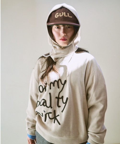 common gull products.（コモンガルプロダクツ）の「ゆきん子バラクラバセットニット（ニット/セーター・レディース・アイボリー/グレー系/レッド系/ブルー系・LARGE/MEDIUM）」の15枚目の写真