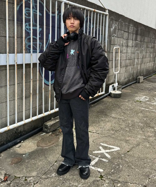 SENSE OF PLACE by URBAN RESEARCH（センスオブプレイスバイアーバンリサーチ）の「『別注』SHUHEI KOKI×SENSE OF PLACE　フレアデニム（デニムパンツ・メンズ・ブラック/インディゴブルー・LARGE/MEDIUM）」の10枚目の写真