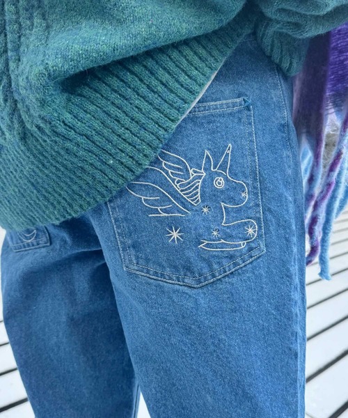 SENSE OF PLACE by URBAN RESEARCH（センスオブプレイスバイアーバンリサーチ）の「『別注』SHUHEI KOKI×SENSE OF PLACE　フレアデニム（デニムパンツ・メンズ・ブラック/インディゴブルー・LARGE/MEDIUM）」の11枚目の写真