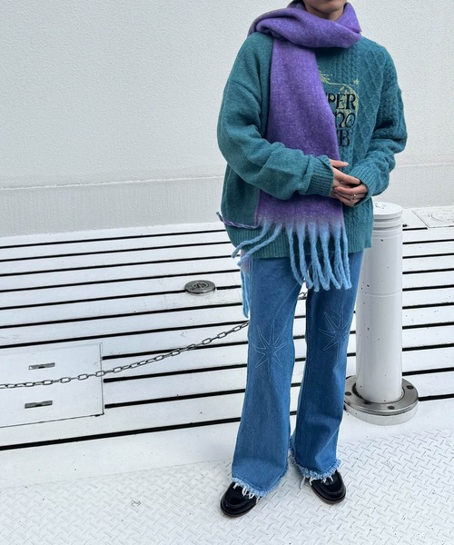 SENSE OF PLACE by URBAN RESEARCH（センスオブプレイスバイアーバンリサーチ）の「『別注』SHUHEI KOKI×SENSE OF PLACE　フレアデニム（デニムパンツ・メンズ・ブラック/インディゴブルー・LARGE/MEDIUM）」の16枚目の写真