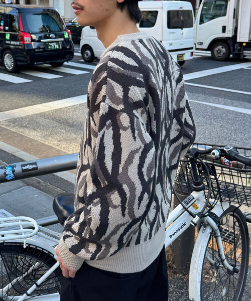 CIAOPANIC(チャオパニック)の「ハイゲージカモフラニット(ニット/セーター・レディース・ベージュ/ネイビー/カーキ・ONE SIZE)」の13枚目の写真