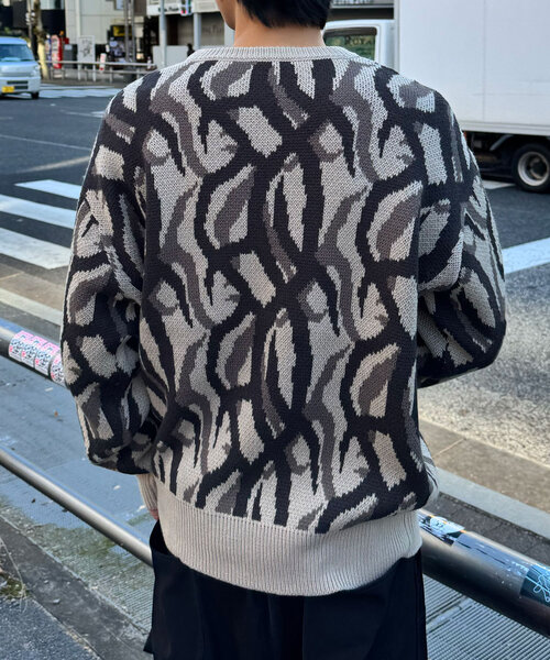 CIAOPANIC(チャオパニック)の「ハイゲージカモフラニット(ニット/セーター・レディース・ベージュ/ネイビー/カーキ・ONE SIZE)」の14枚目の写真