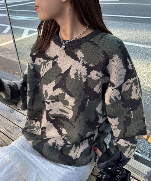 CIAOPANIC（チャオパニック）の「ハイゲージカモフラニット（ニット