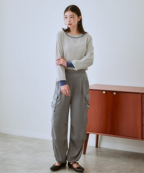 nissen(ニッセン)の「袖口配色シアーニット(ニット/セーター・レディース・イエロー系その他/モカ/ライトグレー系・3L/LL/L/M/S)」の9枚目の写真