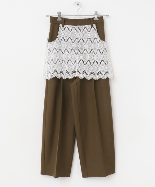 KBF（ケイビーエフ）の「レースレイヤードパンツ（その他パンツ・レディース・ブラウン/ベージュ系その他・ONE）」の3枚目の写真