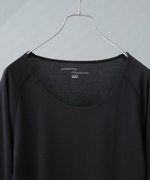 NANO universe（ナノユニバース）の「Anti Soaked(R)Plus インナーTシャツ 長袖（Tシャツ/カットソー・メンズ・ホワイト/ブラック・L/M/S）」の4枚目の写真