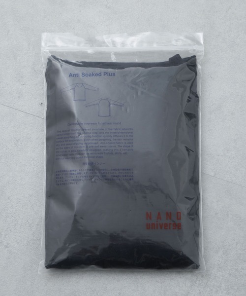 NANO universe（ナノユニバース）の「Anti Soaked(R)Plus インナーTシャツ 長袖（Tシャツ/カットソー・メンズ・ホワイト/ブラック・L/M/S）」の10枚目の写真