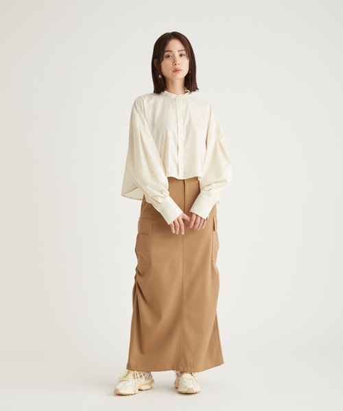 emmi（エミ）の「イージーケアシアーショートシャツ（シャツ/ブラウス・レディース・ベージュ/オレンジ/クリーム・FREE）」の19枚目の写真