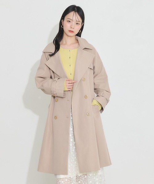 earth music&ecology（アースミュージックアンドエコロジー）の「ベーシックトレンチコート（トレンチコート・レディース・ベージュ/ライトベージュ・S/M）」の9枚目の写真
