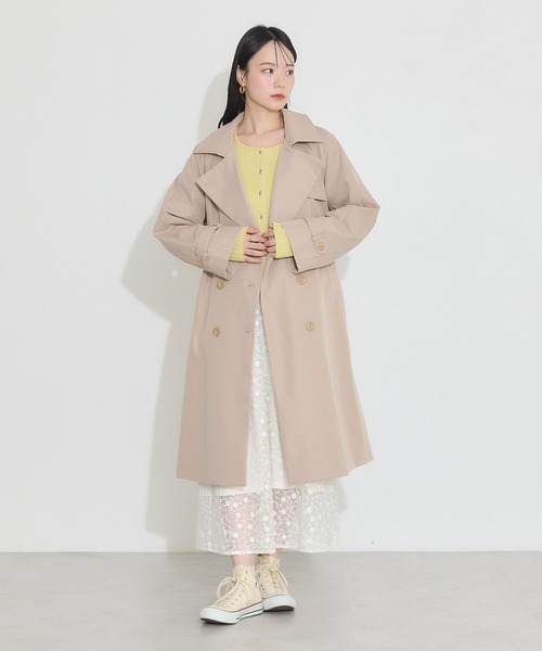 earth music&ecology（アースミュージックアンドエコロジー）の「ベーシックトレンチコート（トレンチコート・レディース・ベージュ/ライトベージュ・S/M）」の11枚目の写真