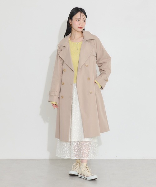 earth music&ecology（アースミュージックアンドエコロジー）の「ベーシックトレンチコート（トレンチコート・レディース・ベージュ/ライトベージュ・S/M）」の12枚目の写真