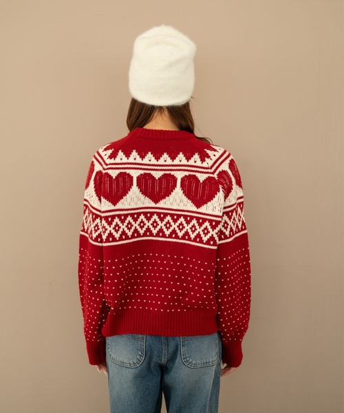 完売！最安値 新品同様♡searoomlynn ハート ノルディック ニット Nu】ノルディックハートニット（ニット/セーター）｜Nu（ニュー