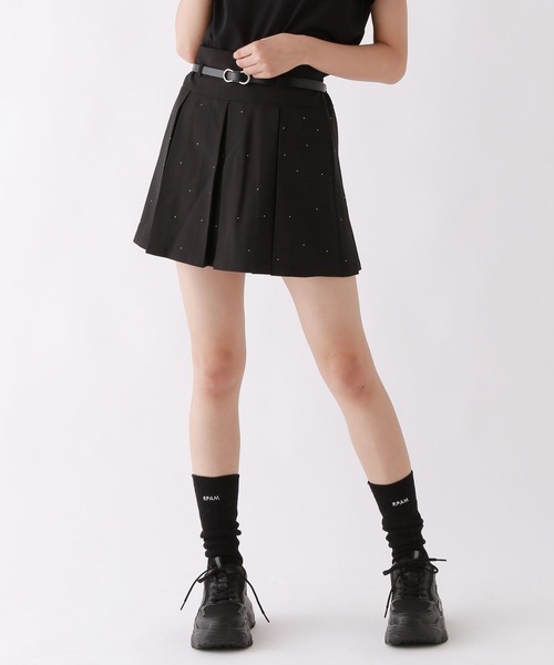 repipi armario（レピピ アルマリオ）の「【ベルト付き】ジュエルプリーツスカート（スカート・キッズ・ブラック/グレー/ベージュ・MEDIUM/SMALL/LARGE）」の2枚目の写真