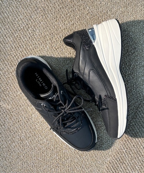 HIMIKO はっ水アクションレザー 美脚 ヒールアップスニーカー24.5 HIMIKO はっ水アクションレザー 美脚 ヒールアップスニーカー