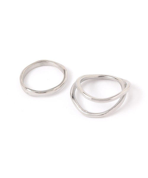 LOWRYS FARM(ローリーズファーム)の「ステンレス2SETリング 293157(リング・レディース・ホワイト/その他1/ブルー系その他・FREE)」の3枚目の写真