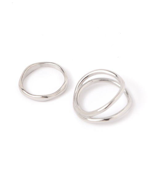 LOWRYS FARM(ローリーズファーム)の「ステンレス2SETリング 293157(リング・レディース・ホワイト/その他1/ブルー系その他・FREE)」の4枚目の写真