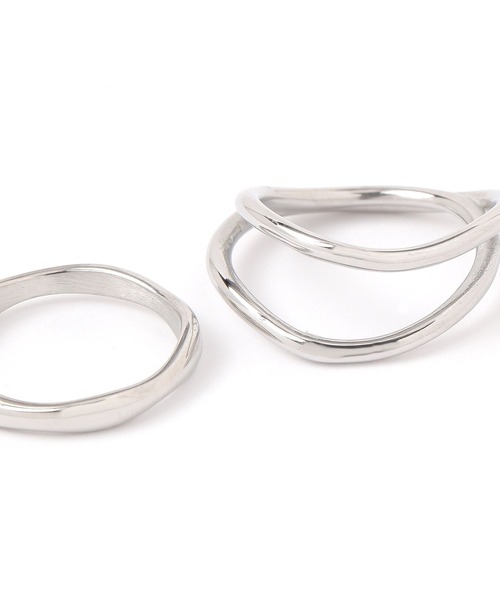 LOWRYS FARM(ローリーズファーム)の「ステンレス2SETリング 293157(リング・レディース・ホワイト/その他1/ブルー系その他・FREE)」の5枚目の写真