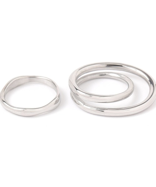 LOWRYS FARM(ローリーズファーム)の「ステンレス2SETリング 293157(リング・レディース・ホワイト/その他1/ブルー系その他・FREE)」の6枚目の写真