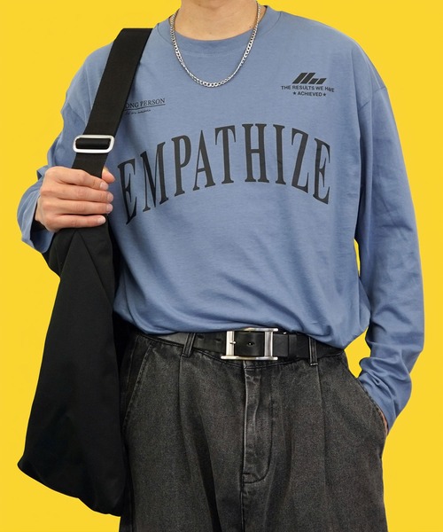 Burner(バーナー)の「【GROOVY STORE】ワイドシルエットロングスリーブTシャツ(Tシャツ/カットソー・メンズ・スミクロ/モカ/インディゴブルー/ダークブルー/ホワイト/ホワイト系その他3/ライトブラック/ピンク系/ブラック/ブラック系その他2/ピーコックグリーン系/ホワイト系その他2・M/L/LL)」の11枚目の写真