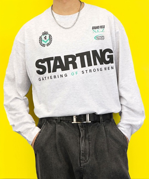 Burner(バーナー)の「【GROOVY STORE】ワイドシルエットロングスリーブTシャツ(Tシャツ/カットソー・メンズ・スミクロ/モカ/インディゴブルー/ダークブルー/ホワイト/ホワイト系その他3/ライトブラック/ピンク系/ブラック/ブラック系その他2/ピーコックグリーン系/ホワイト系その他2・M/L/LL)」の2枚目の写真