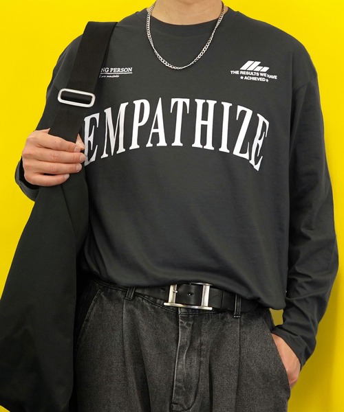 Burner(バーナー)の「【GROOVY STORE】ワイドシルエットロングスリーブTシャツ(Tシャツ/カットソー・メンズ・スミクロ/モカ/インディゴブルー/ダークブルー/ホワイト/ホワイト系その他3/ライトブラック/ピンク系/ブラック/ブラック系その他2/ピーコックグリーン系/ホワイト系その他2・M/L/LL)」の7枚目の写真