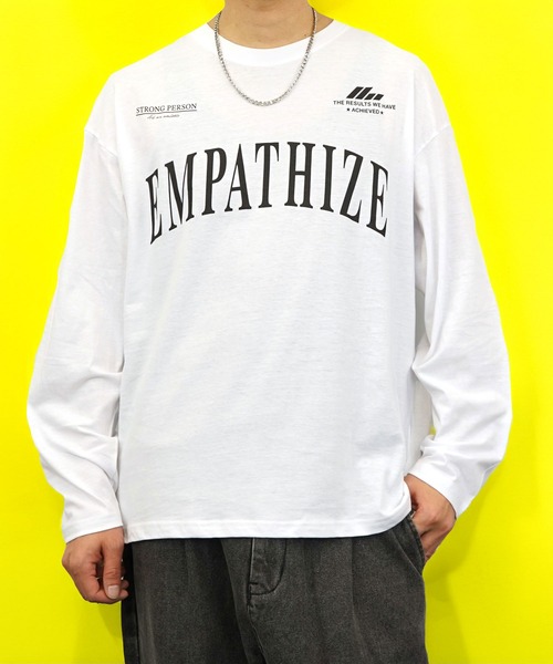 Burner(バーナー)の「【GROOVY STORE】ワイドシルエットロングスリーブTシャツ(Tシャツ/カットソー・メンズ・スミクロ/モカ/インディゴブルー/ダークブルー/ホワイト/ホワイト系その他3/ライトブラック/ピンク系/ブラック/ブラック系その他2/ピーコックグリーン系/ホワイト系その他2・M/L/LL)」の3枚目の写真