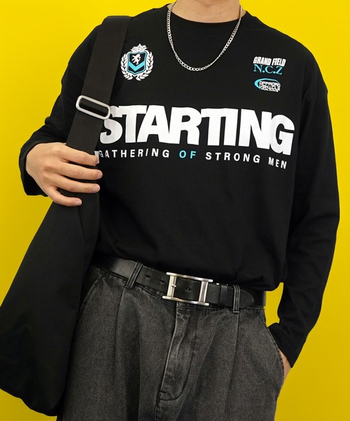 Burner(バーナー)の「【GROOVY STORE】ワイドシルエットロングスリーブTシャツ(Tシャツ/カットソー・メンズ・スミクロ/モカ/インディゴブルー/ダークブルー/ホワイト/ホワイト系その他3/ライトブラック/ピンク系/ブラック/ブラック系その他2/ピーコックグリーン系/ホワイト系その他2・M/L/LL)」の5枚目の写真