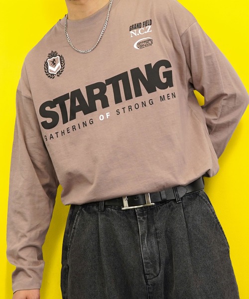 Burner(バーナー)の「【GROOVY STORE】ワイドシルエットロングスリーブTシャツ(Tシャツ/カットソー・メンズ・スミクロ/モカ/インディゴブルー/ダークブルー/ホワイト/ホワイト系その他3/ライトブラック/ピンク系/ブラック/ブラック系その他2/ピーコックグリーン系/ホワイト系その他2・M/L/LL)」の1枚目の写真