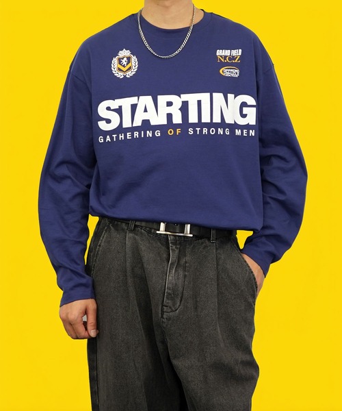 Burner(バーナー)の「【GROOVY STORE】ワイドシルエットロングスリーブTシャツ(Tシャツ/カットソー・メンズ・スミクロ/モカ/インディゴブルー/ダークブルー/ホワイト/ホワイト系その他3/ライトブラック/ピンク系/ブラック/ブラック系その他2/ピーコックグリーン系/ホワイト系その他2・M/L/LL)」の19枚目の写真